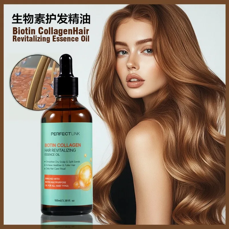 Argan Oil and Biotin Leave In Hair Serum 100ml Smoothing and Strengthening Care Tames Frizz and Adds Shine