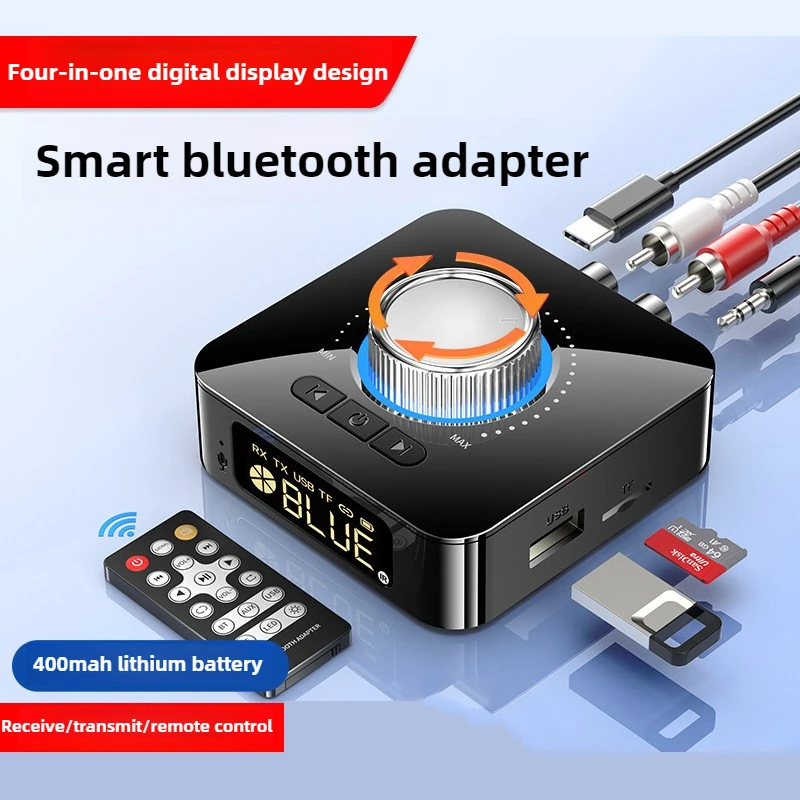 Digital Display Bluetooth 5.4 2 In 1 Audio Receiver Transmitter AptX HD 3.5mm Jack Aux 2 RCA Wireless Adapter Music for TV Car