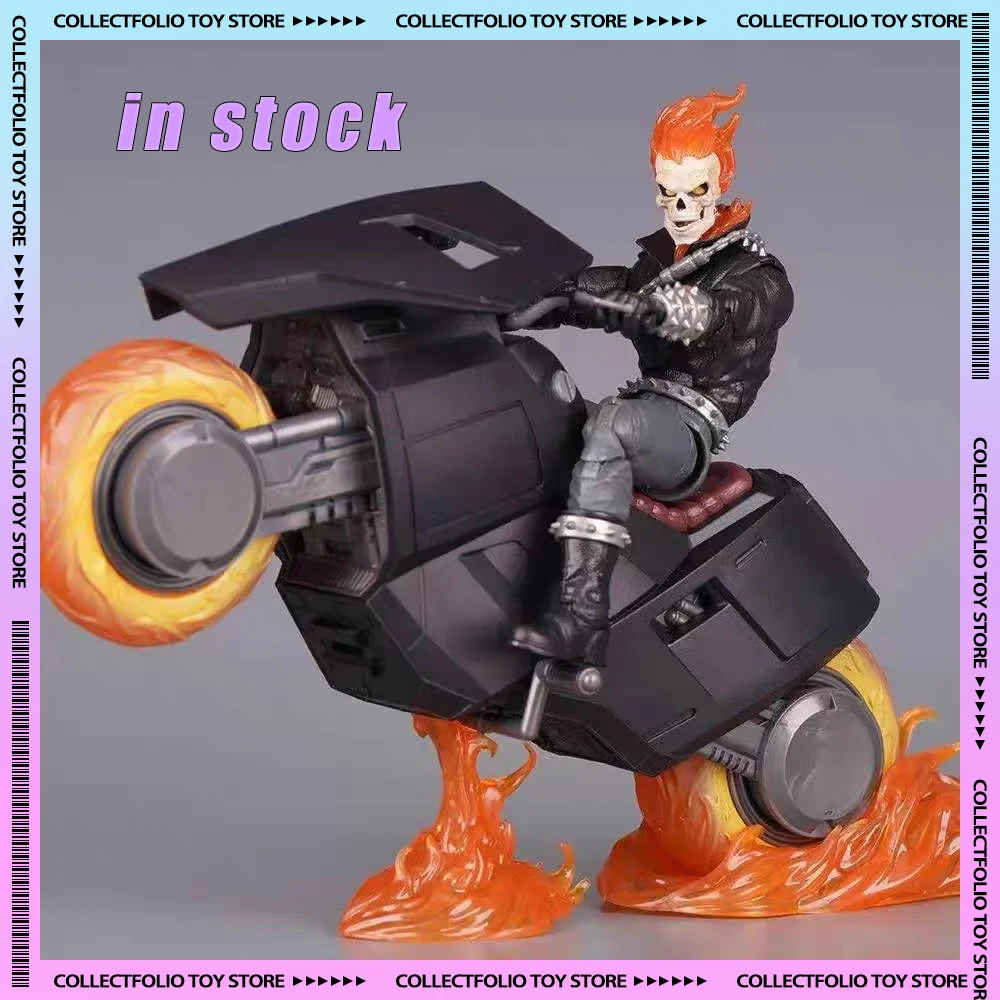 

In Stock 17CM Figurine Ghost Rider Motorcycle Anime Doll Action Figure PVC Toys Action Figure Collection Figures for Friend Gift