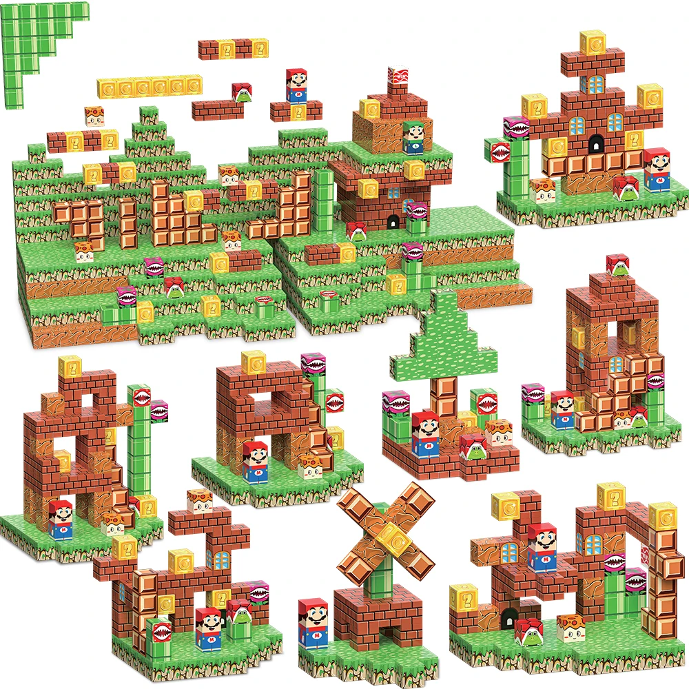

Kids Magnetic Building Blocks 50PCS - Mushroom House Theme Construction Set, STEM Educational Toys