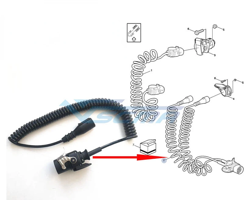 1pc for mercedes benz VOLVO SCANIA Power cord trailer line connecting wire 15 to 7pin 6meter