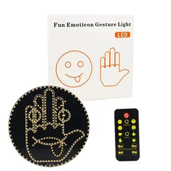 New Car Expression With Remote Control Led Lighting Road Rage Middle Finger Gesture Palm Light