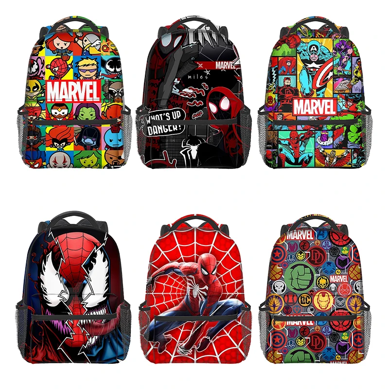 Avengers Knapsack Kid Marvel Heroes Spiderman Movie Anime Cartoon Print Backpack School Bag Supplies Office Storage Fashion Gift