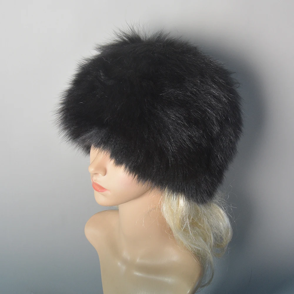 Fashion Real Fur Hats Winter Hats For Women Natural Fox Fur Beanies Real Fox Bomber Hat Fluffy Popular Russian Female Round Cap