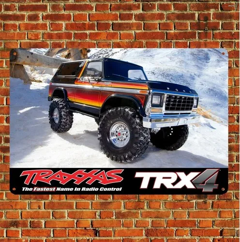 Metal Poster Rc Car Tin Sign Plaque Traxxas Trx4 Bronco Rock Crawler