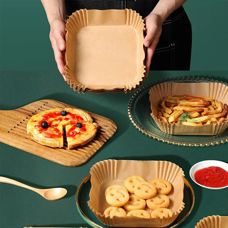 بطانة مقلاة هوائية وبخار/ورق خبز – مطلية بالسيليكون، طبقة زيت نباتية، مقاومة للزيت للمنزل والمخابز