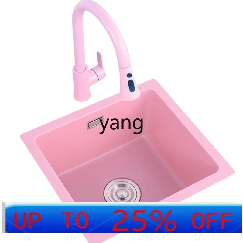 حوض حجر الكوارتز الوردي LH تحت حوض المطبخ وحوض الخضروات وحوض واحد مدمج #1