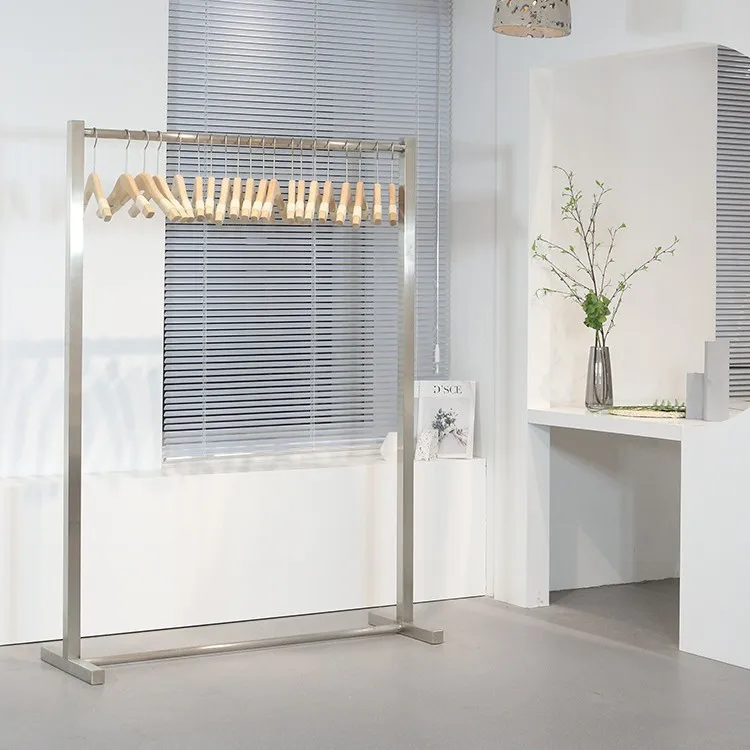 Clothing store display rack women's clothing, floor-to-ceiling stainless steel removable rust-proof hanger