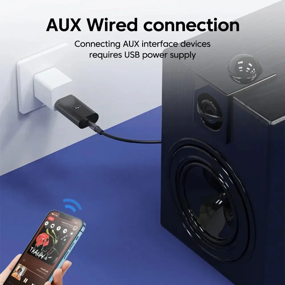 2025 アップグレード Bluetooth 5.3 レシーバーデュアル USB/AUX アダプタープラグアンドプレイカーミュージック Bluetooth ミュージックトランスミッター PC TV カーホーム用