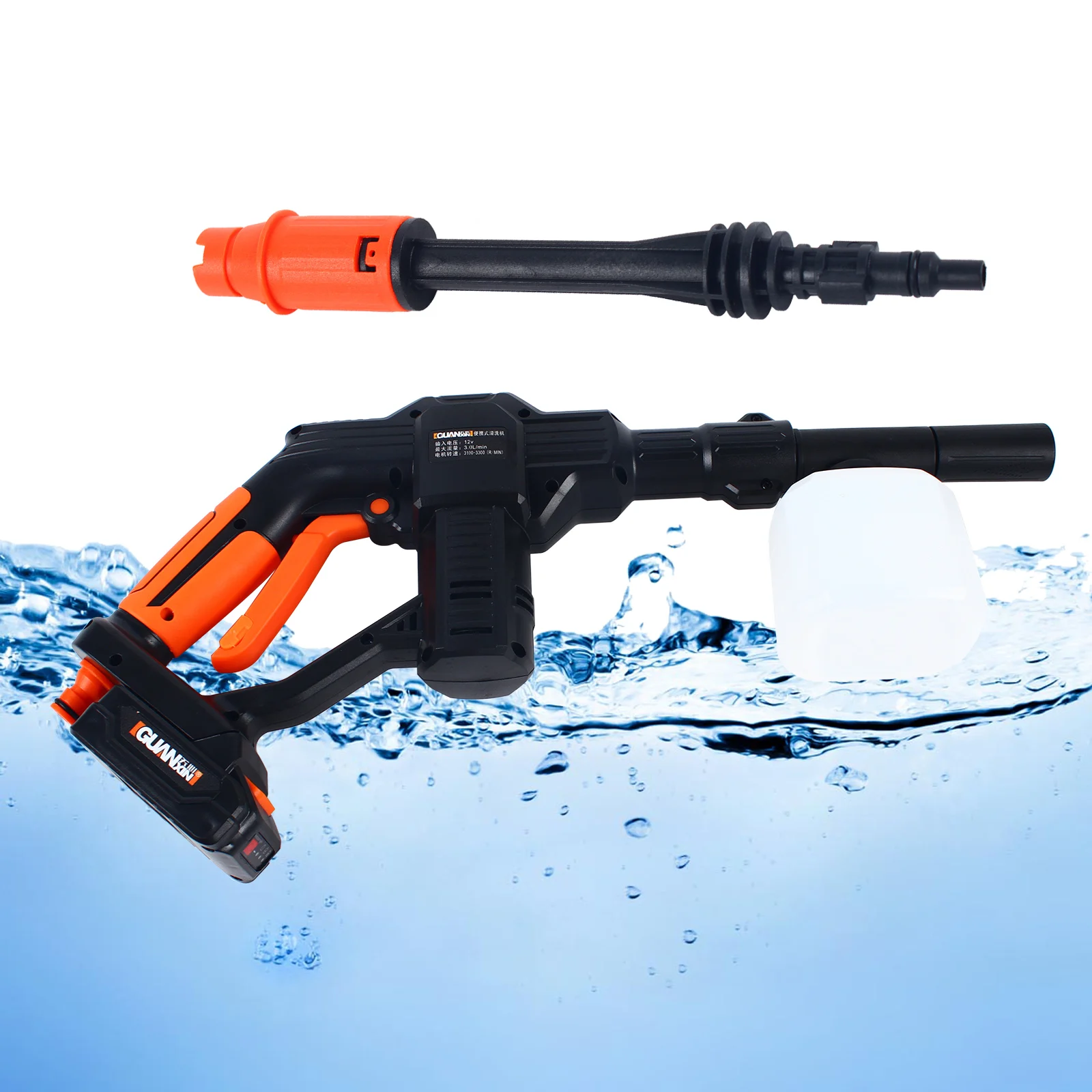 12V 110V High Pressure Car Wash Water Gun Pressure Cleaning Machine with Tape Plug Lithium Battery Portable Spray Foam Cordless