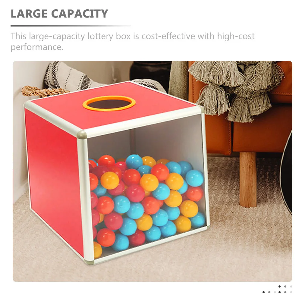 

Large Capacity Transparent Raffle Box Multi-Function Ballot Donation Meeting Lottery Game Accessory Cubic Tip Collection