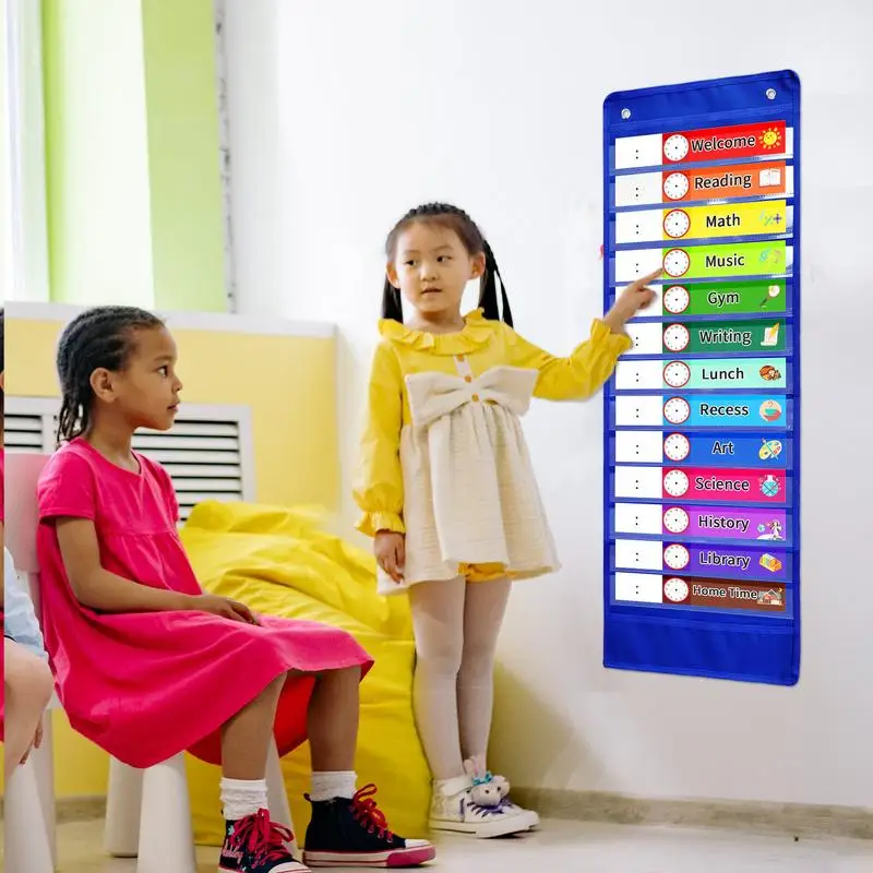 Class Jobs Pocket Chart School Supplies Classroom Pocket Chart Schedule Learning From Home And School Homeschooling Or Classroom