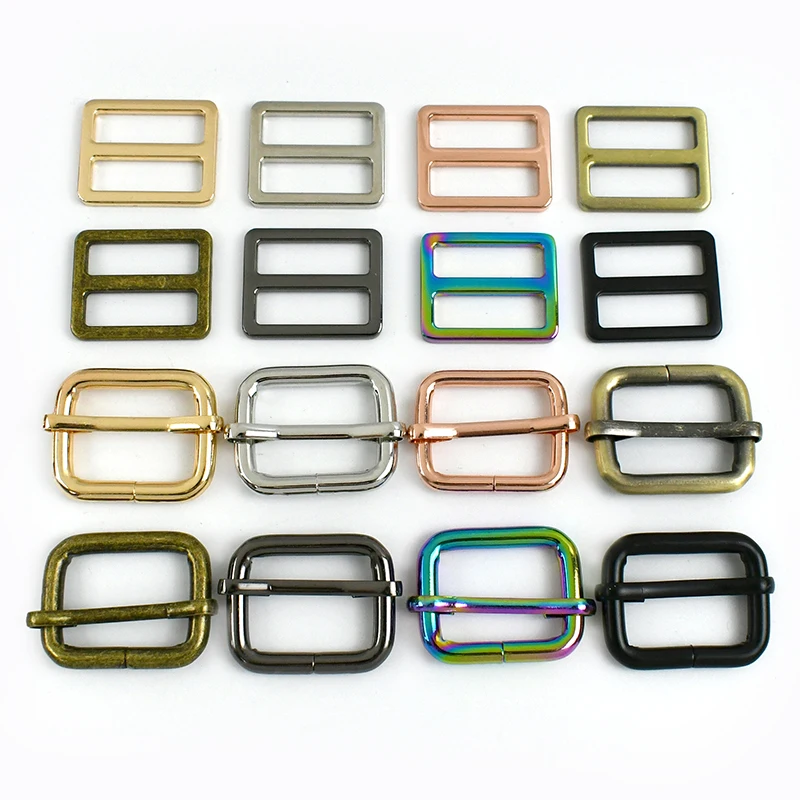

Meetee 5Pcs 20-50mm Adjuster Metal Buckles Backpack Webbing Strap Carabiner Clips Dog Collar Tri Glide Sliders Hook DIY Hardware