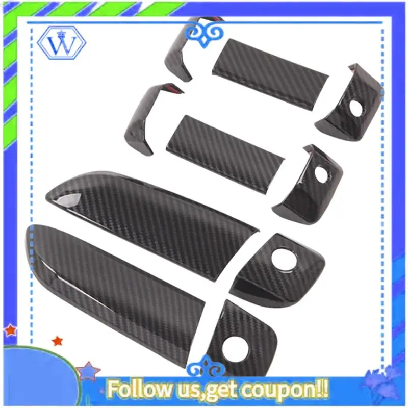 

M46K-Carbon Fiber Door Handle Frame Cover Trim For Toyota Hiace 2005-2015 Car Styling