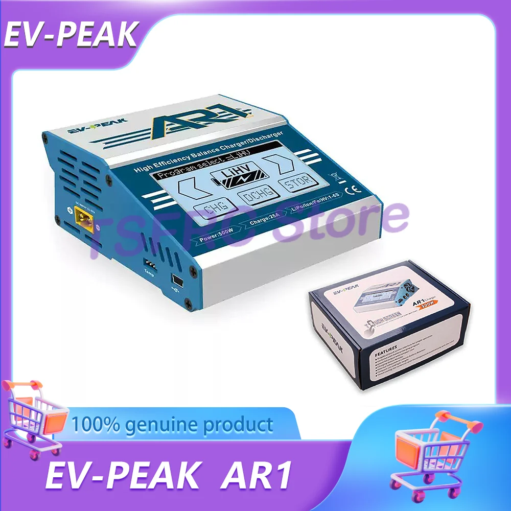 

EV-PEAK Зарядное устройство для модели самолета AR1, литиевая батарея, сбалансированная зарядка 6S, 500 Вт, 25 А, интеллектуальный никель-водородный железный литиевый аккумулятор