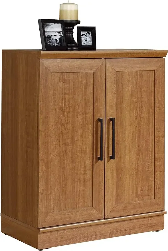 Base Pantry Wood Cabinet with Adjustable Shelf ,Enclosed Back Panel w/ Cord Access, Sienna Oak/Dakota Oak  Finish