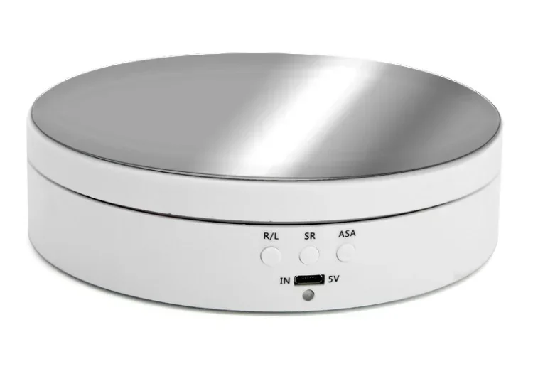 Electric 360 Degree Rotating Display Stand 3Speed ​​Mirror Turntable Jewelry Stand Battery/USB Power Supply,Photography Shooting