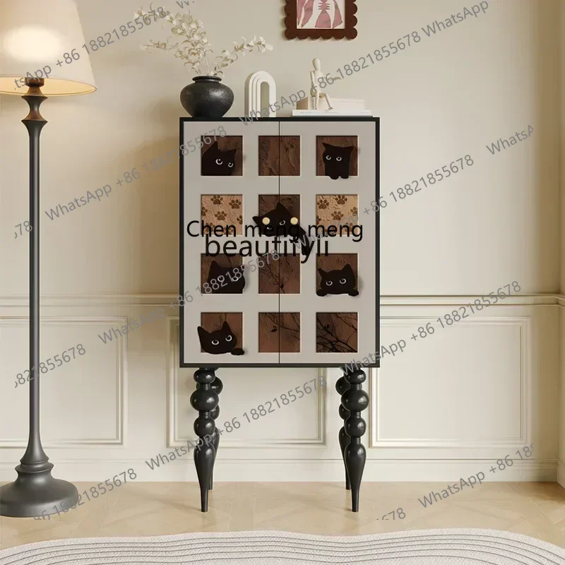 M182 French solid wood chest of cabinets living room storage animal storage cabinet multi-functional simple modern high-leg