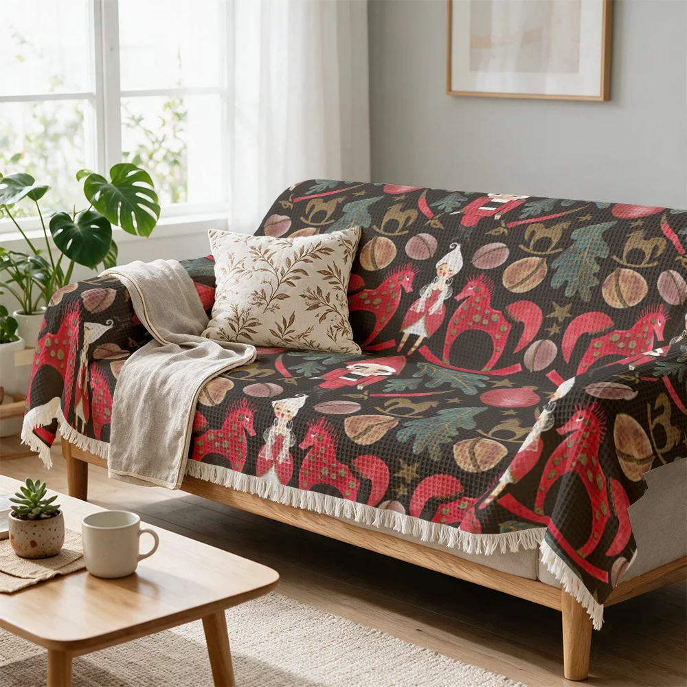 Large Printed Bohemian Sofa Throw Blanket for Living Room Couch Decor Ethnic Style Vibrant Patterned Accent Throw Fall Winter Ho