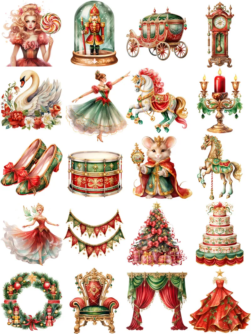 Nutcracker Christmas Stickers Crafts And Scrapbooking stickers kids toys book Decorative sticker DIY Stationery