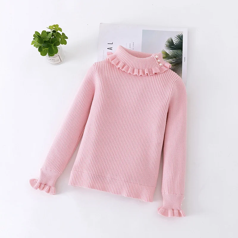 Bild 3: Mädchen Verdickte Pullover kinder Winter Strick Jumper Kinder Fashion Solid Pullover Teenager Herbst Verdickte Kleidung 3-12Y