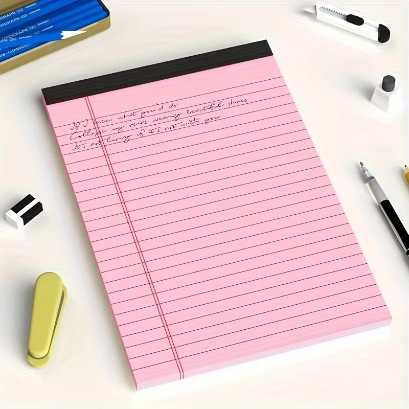 4pcs Minimalist Lined Notepad for Office & School, Durable Paper, Easy Tear-Off Design, Perfect for Notes, and Creative Writing