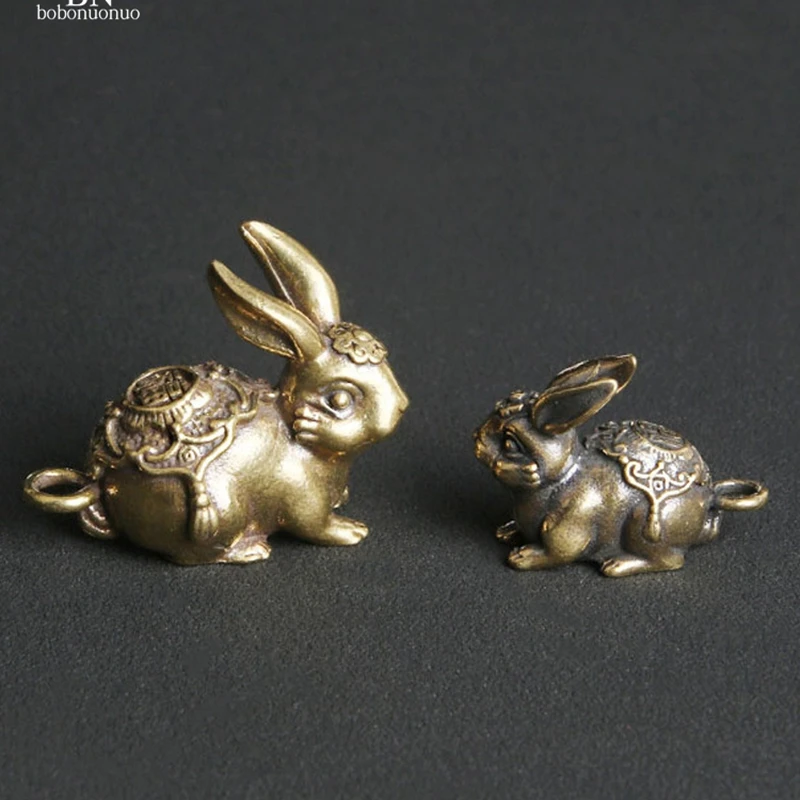 Figuritas Miniaturas De Conejo Animal Del Zodiaco De Cobre Puro, Adorno De Escritorio, Mesa De Té, Juguete Para Mascotas, Artesanía De Decoración Del Hogar De Latón De Metal Retro — -56%, $0.52 Coupon, from $0.41 – 56% descuento – €0.41