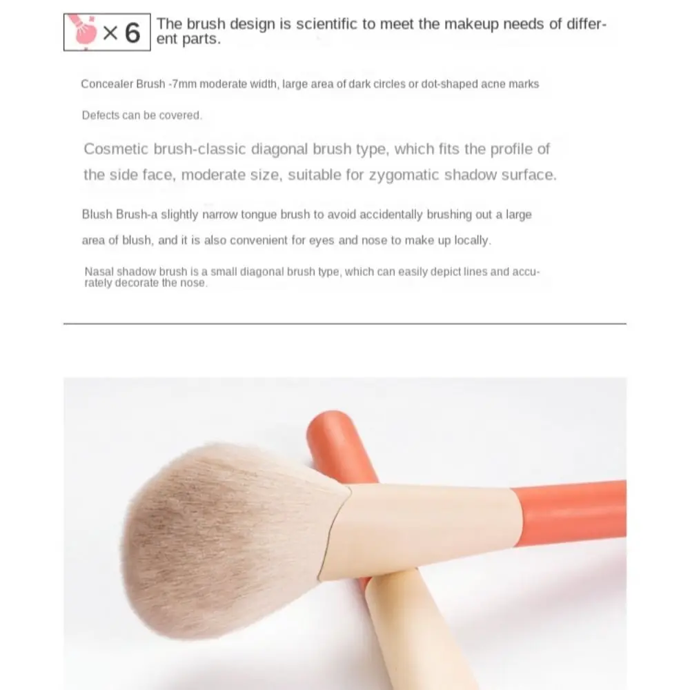 Fluffy Makeup Brushes Set Kabuki Brush with Storage Bag Loose Powder Brush Soft Hair Goat Hair Eye Cosmetic Brushes Kit