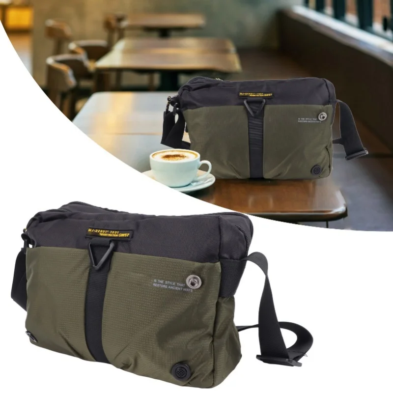 Green Man Shoulder Bag Oxford Cloth Multilayer Waterproof Over The Shoulder Bag Messenger Satchel Bag