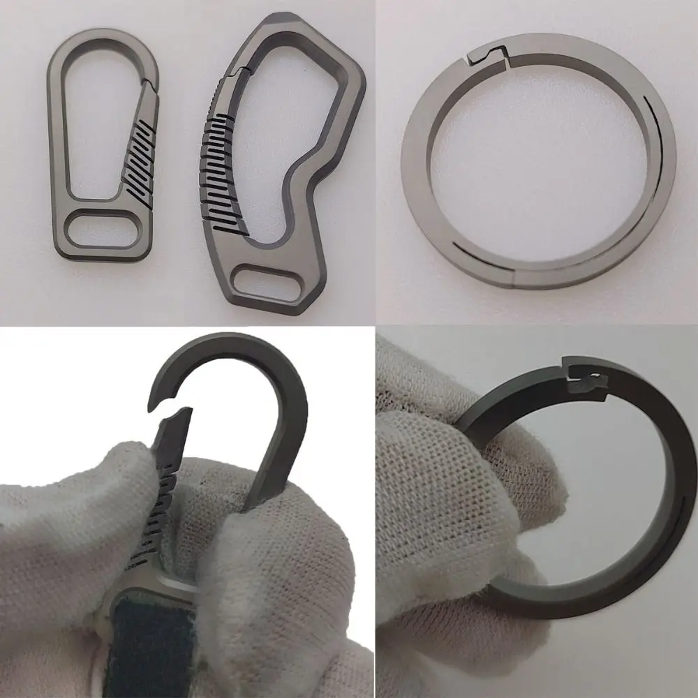 Real Titanium Alloy EDC Key Rings Keychains Buckle Pendant Super Lightweight Man Car Keychain for Male Creativity Gift