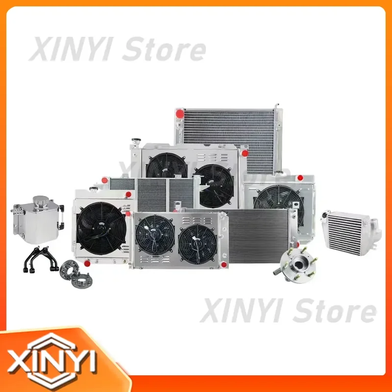 for GTGMOTO Universal 2 Row Aluminum Air to Water Intercooler Liquid Heat Exchanger