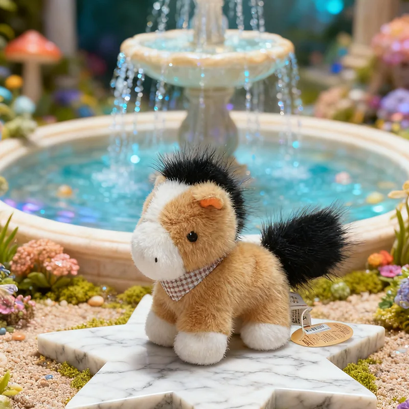 Pony Plush Doll Horse Pendant Girl Backpack Hanging Decoration Keychain Relax Press Squeeze Toy Cartoon Animal Stuffed Doll