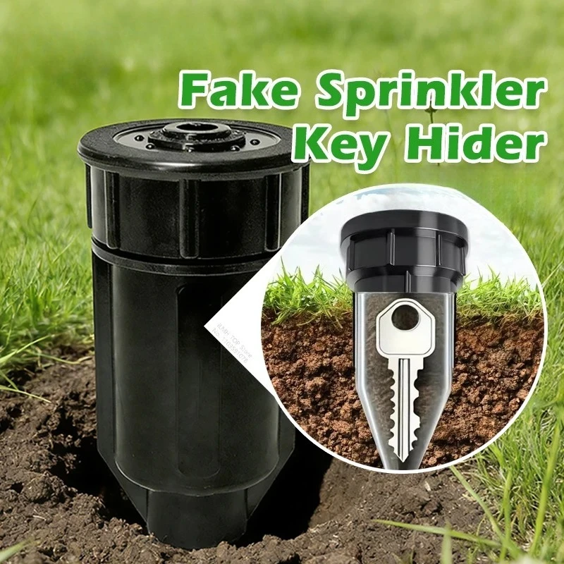 

Fake Sprinkler Hidden Key Storage Box, Waterproof Outdoor Garden Secret Compartment Organizer