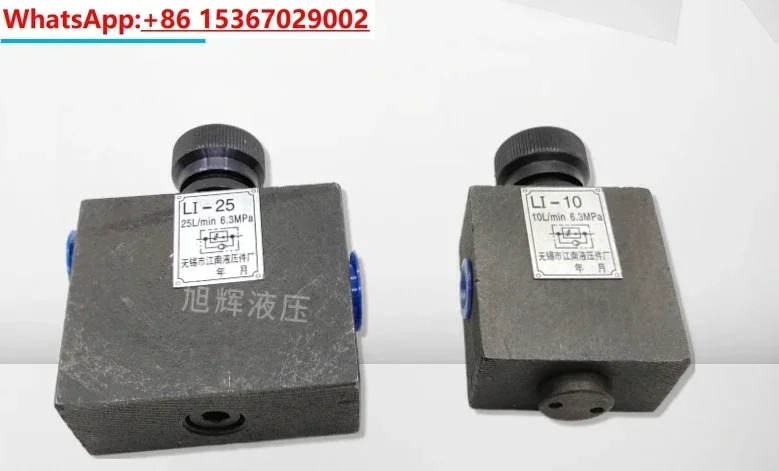 Hydraulic LI-10 25 63 one-way throttle valve LI-10B 25B 63B tube plate type