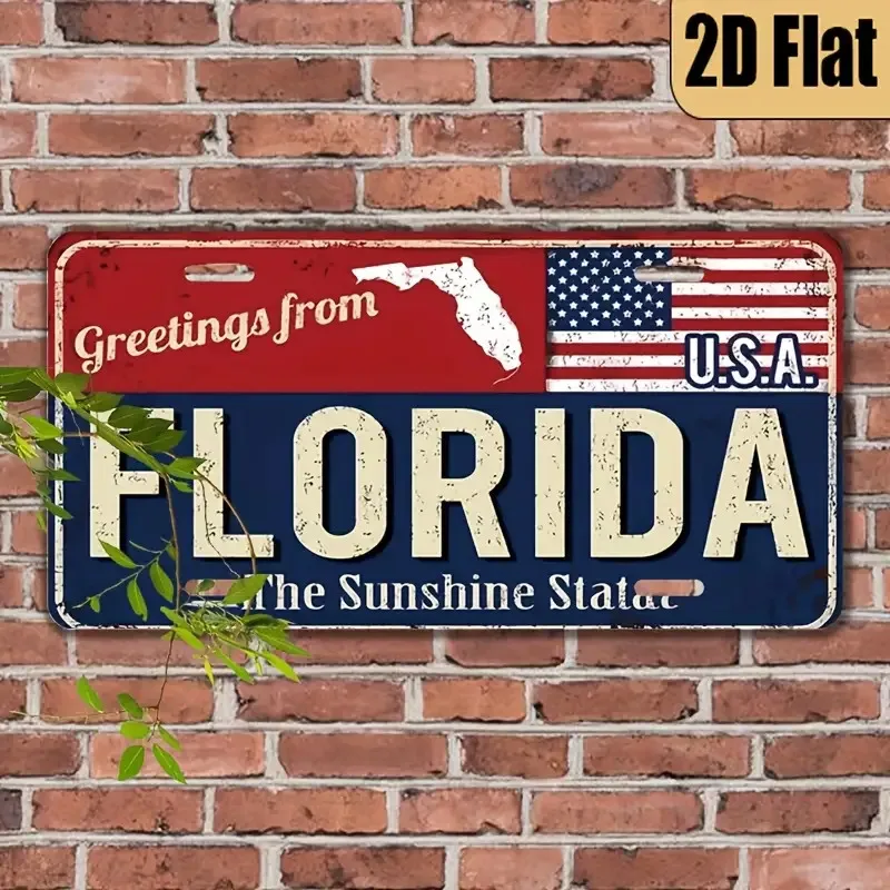 Aluminum Painting Vintage Florida 