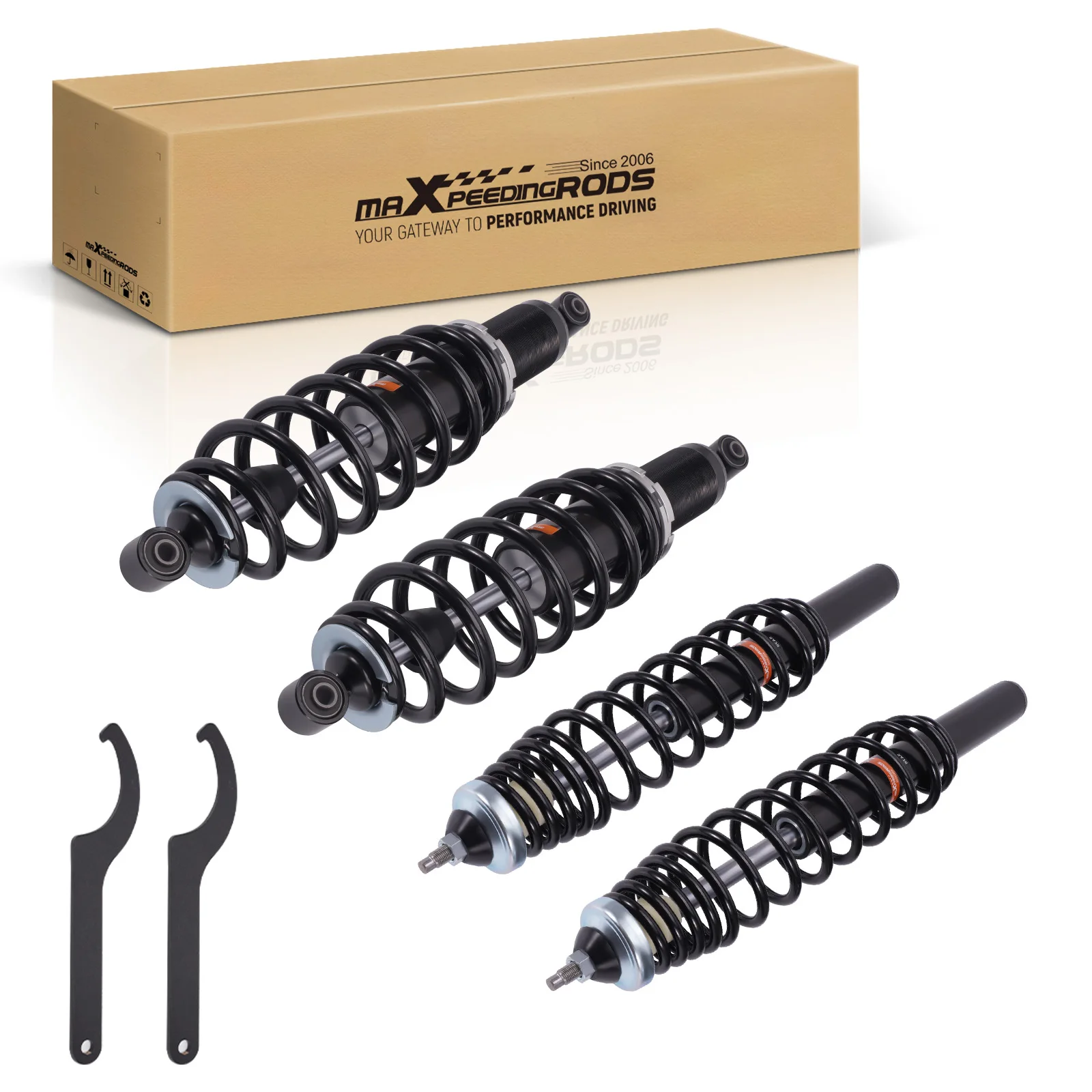 

4 шт. передних и задних амортизаторов-койловеров для Polaris Sportsman 500 4x4 2006-2012 /700 /800 | Модернизация подвески квадроцикла