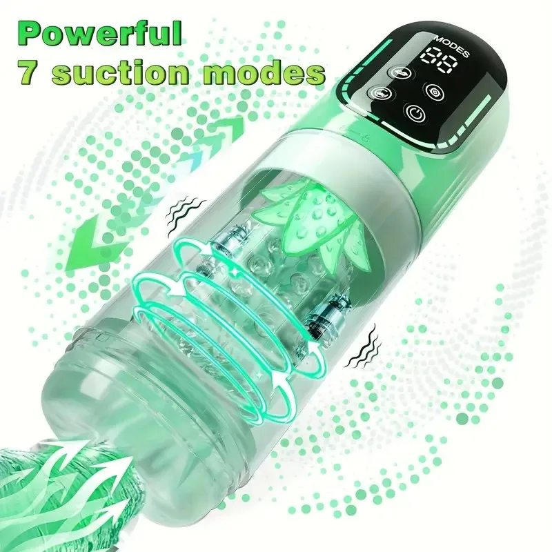 5 in 1 Automatic Thrusting Rotation Male Masturbator Penis Pump Sucking Pocket Pussy Blowjob Machine Adult Sex Toys for Men 18+