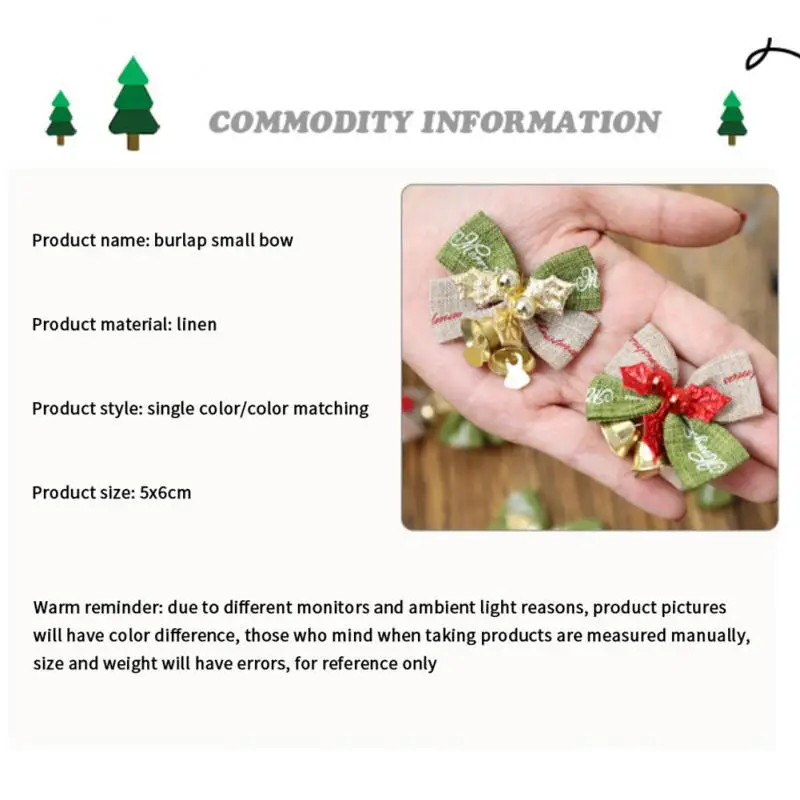 Christmas tree pendant Mini Bow Bell Christmas Gift box Decorations Festival Ornaments Fashion - Image 2