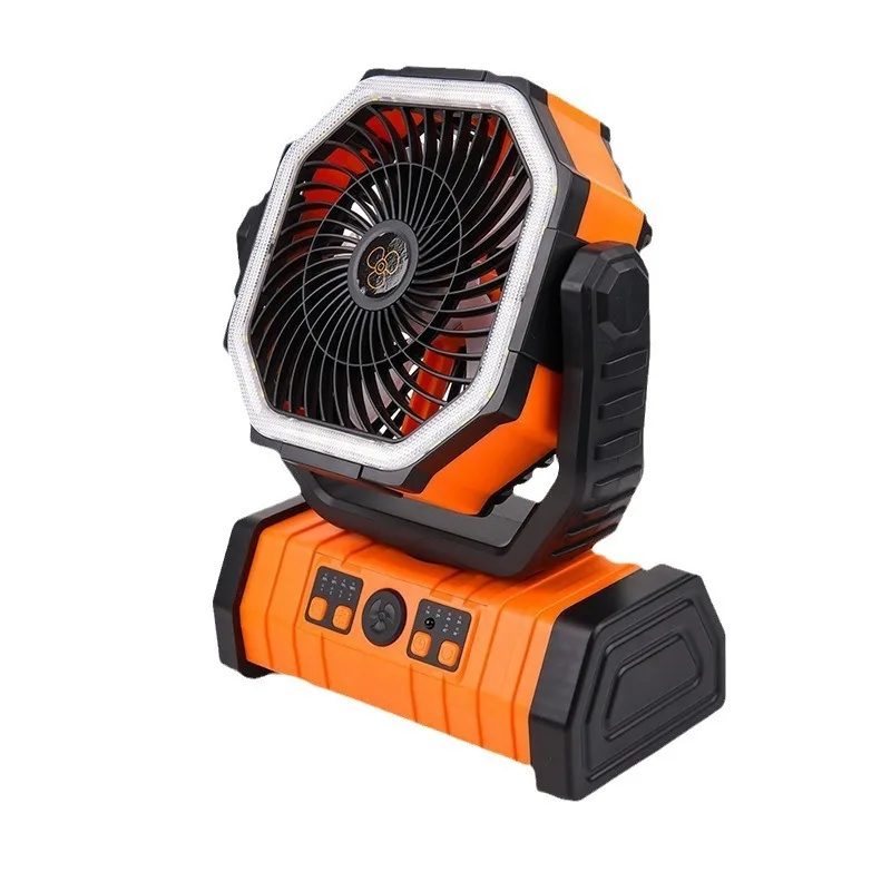 Portable Rechargeable Desk/Camping Fan with LED Light and Hook 20000mAh Battery Operated Fan Outdoor Fan for Tent Car Trip