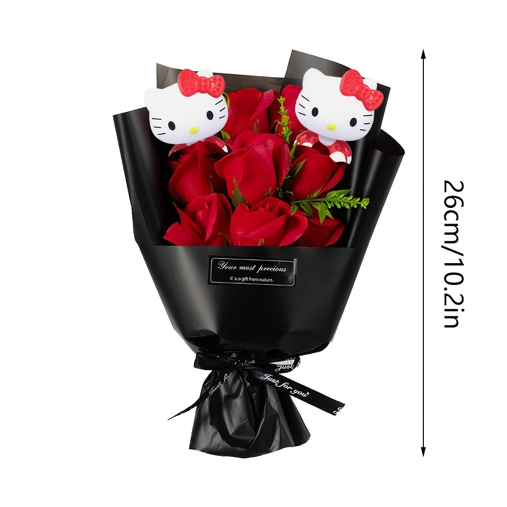 Sanrio presents a bouquet of Hello Kitty flowers. Hello Kitty realistic rose flowers. Home and wedding decoration items. Realist - view 4