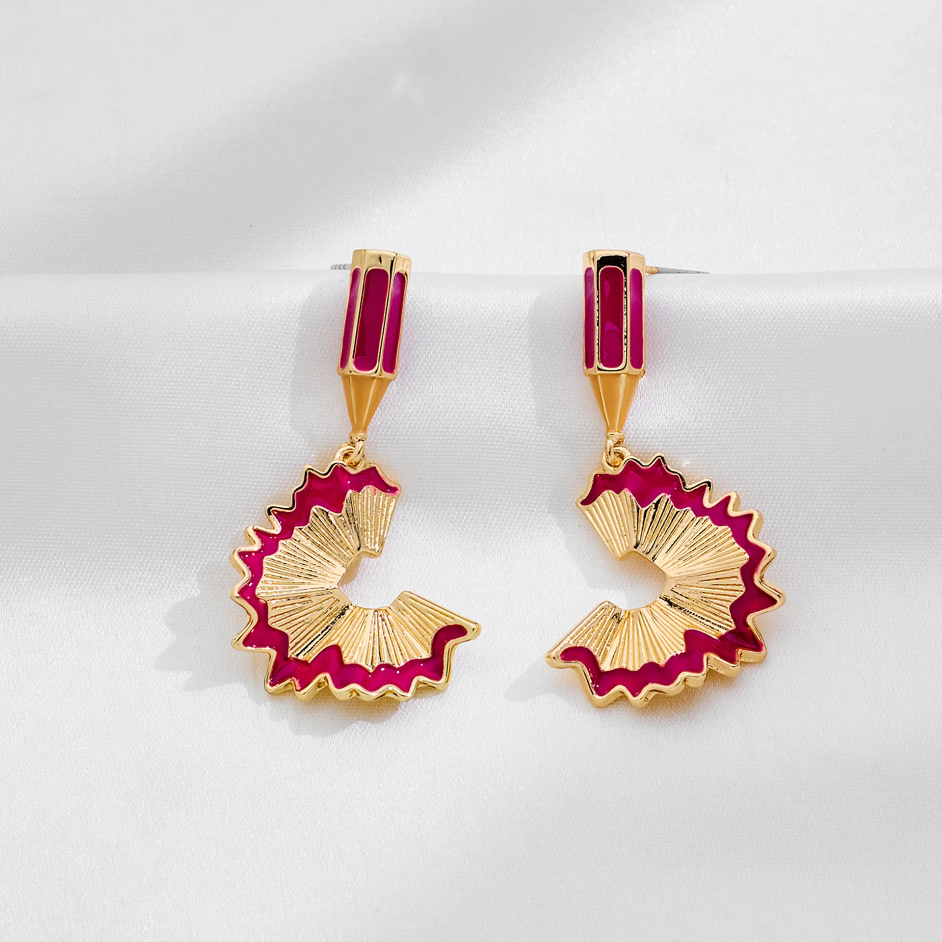 Teacher's Day New Fashion Enamel Earring for Women Irregular Geometric Pencil Shavings Earrings Jewelry Funny Punk Jewelry