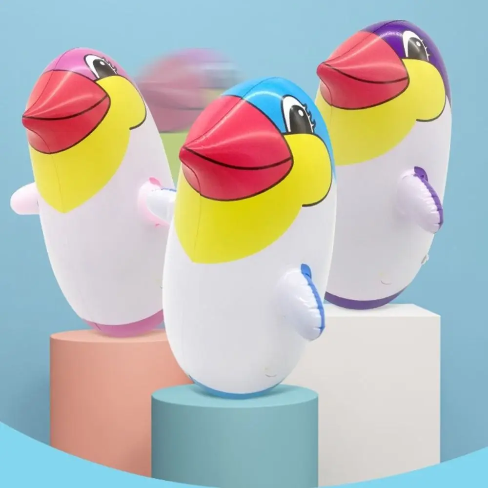 Cute Eco-friendly Materials Inflatable Toys Cartoon Pattern Durable Penguin Tumbler Thickened Inflatable Tumbler Children