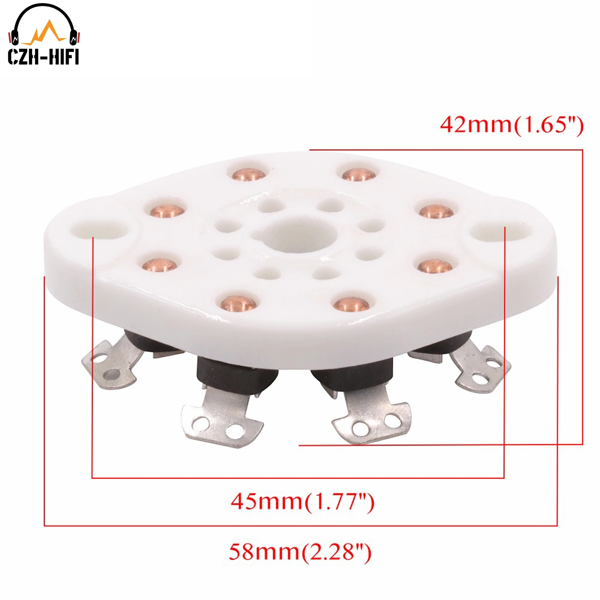 1pc 8pin k8a oktal keramik rohr buchse für kt88 el34 6 sn7 5 ar4 gz34 6 v6 5u 4g 6 j7 6 sj7 vintage panel chassis halterung – Detail 5