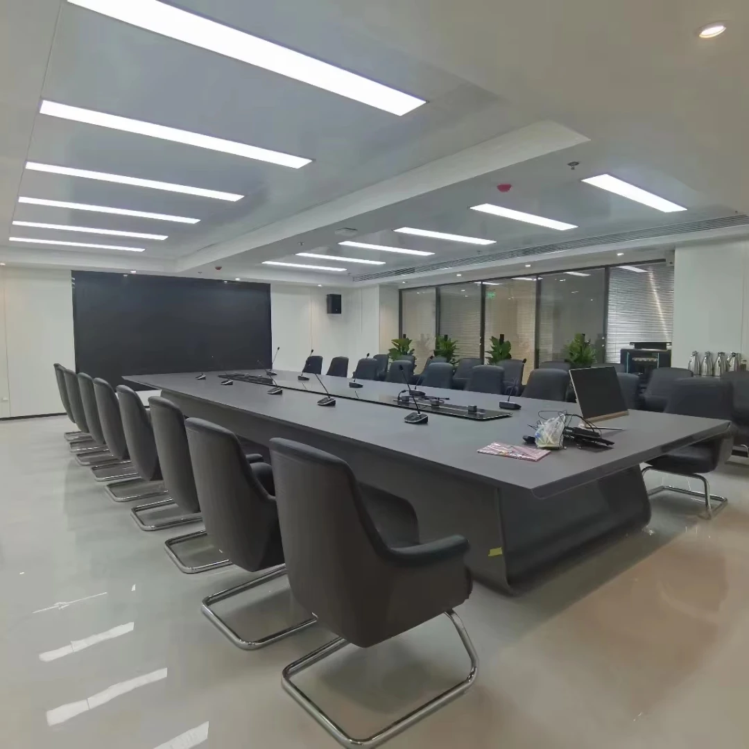Luxury Gray Rectangular Conference Table Modern Multi-functional Conference Room Office Furniture