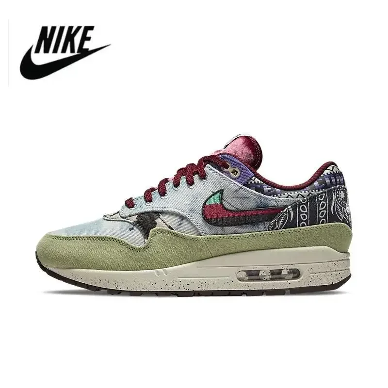 Nike  New Air Max 1 '87 Photon Dust gray  clock-absorbing Low-top men's and women's Air Cushion Running Shoes