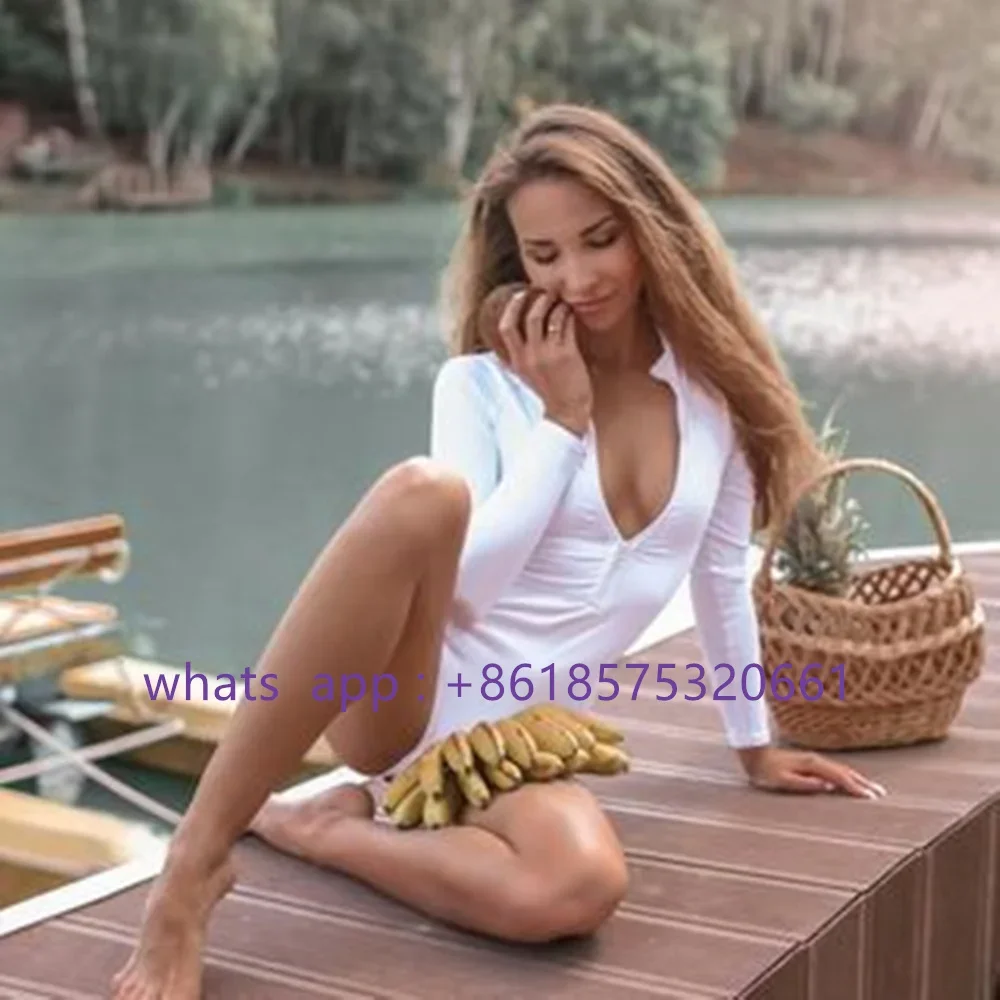 

Sexy One Piece Swimsuit Women Swimwear Female Bathing Suit Long Sleeve Surfing Bodysuit Beach Swim Wear Monokini 2023