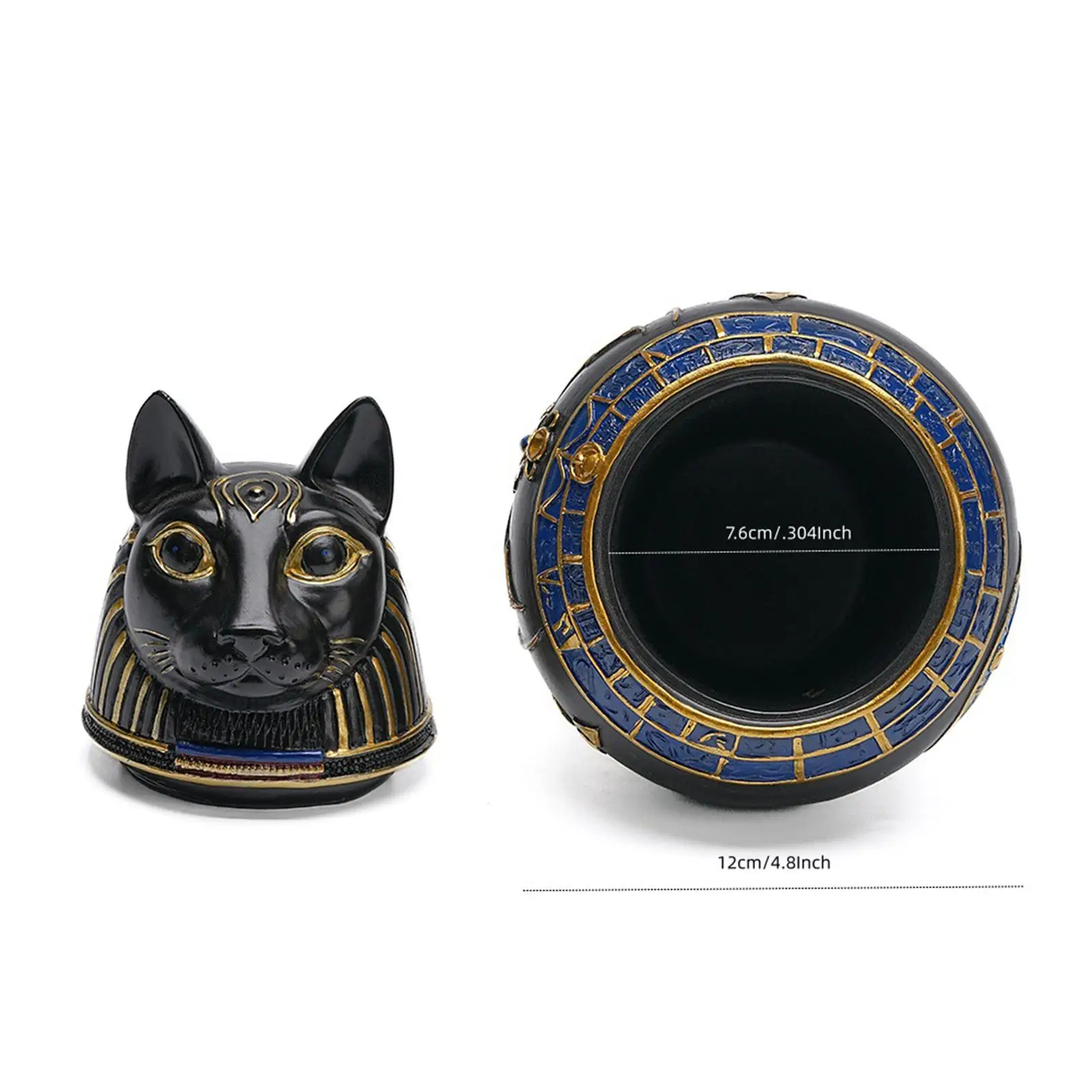 Urna para mascotas, estatua de jarrón canópico, caja conmemorativa para cenizas de animales, decoración de escritorio, con diseño de la diosa gata Bastet, para perros, gatos o conejos