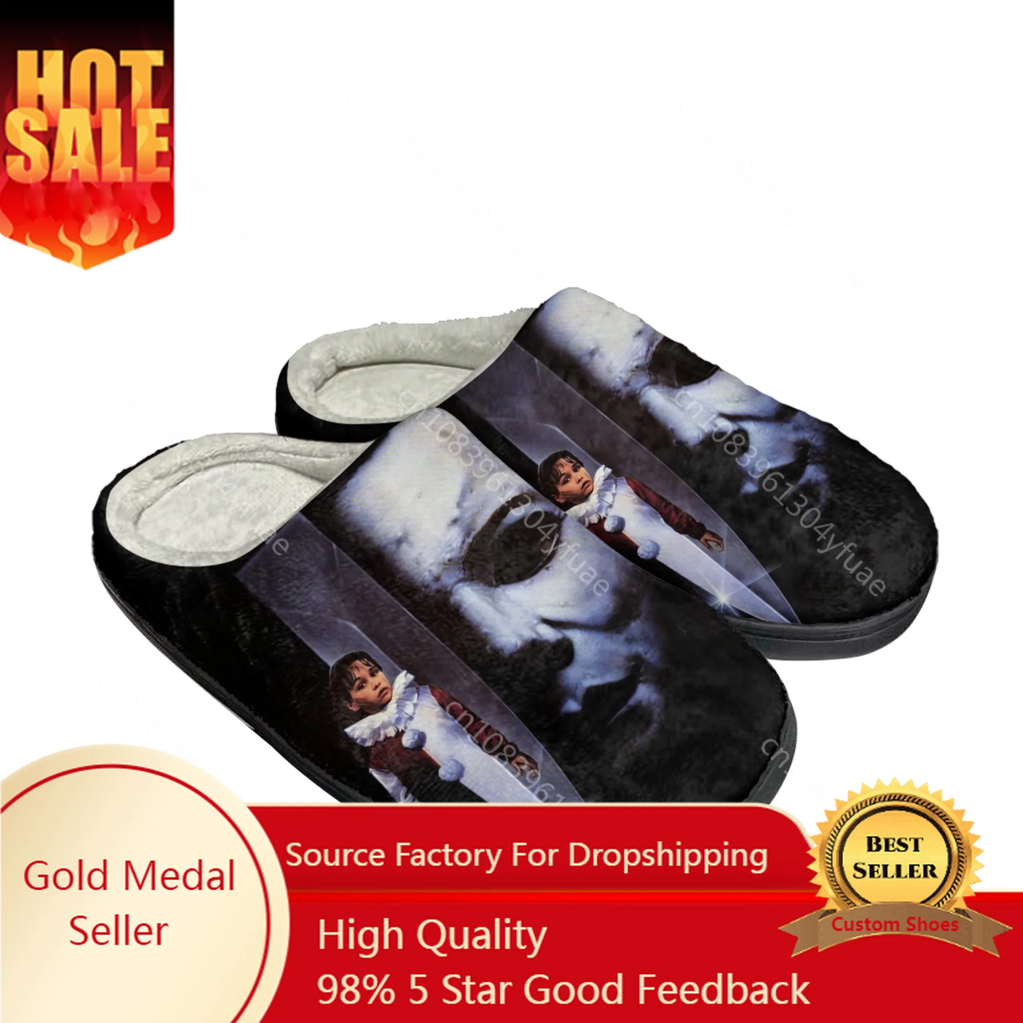 

Hot Horror Halloween Home Cotton Custom Slippers Michael Myers Mens Womens Sandals Plush Casual Keep Warm Shoes Thermal Slipper