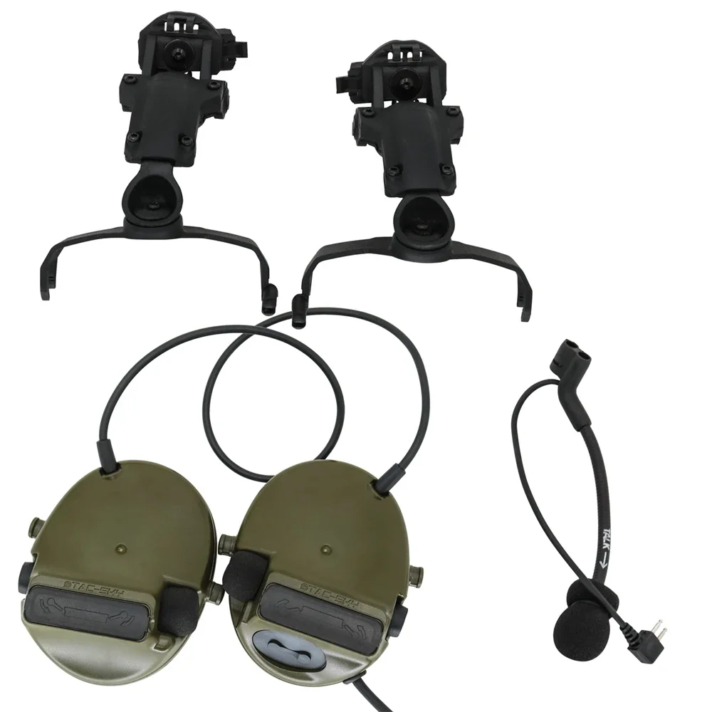 Tactical headset TACSKYC3 noise-cancelling shooting headset, comes with tactical helmet ARC rail U94 walkie-talkie button