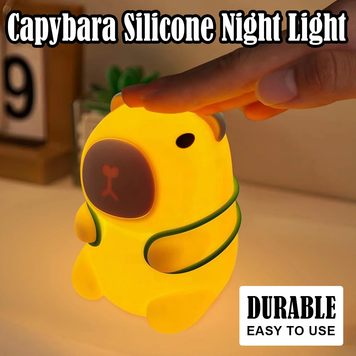 Cute Pet Capybara Night Light Pat Cartoon Bedside Bedroom Cute Pet Light Dimming Sleep Night LED Capybara Room Decor Nightlamp